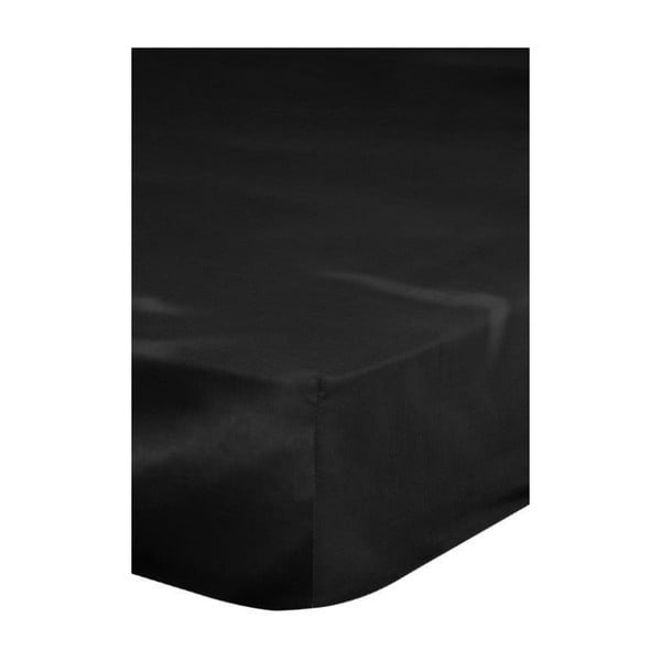 Fekete kétszemélyes gumis lepedő, 180 x 200 cm - Emotion