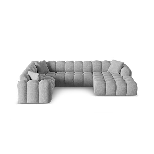 Világosszürke zsenília sarokkanapé (bal oldali-U alakú) Treno – Cosmopolitan Design