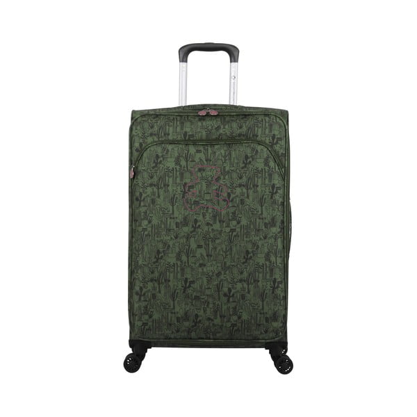 Teddy Bear zöld gurulós bőrönd, 71 l - Lulucastagnette