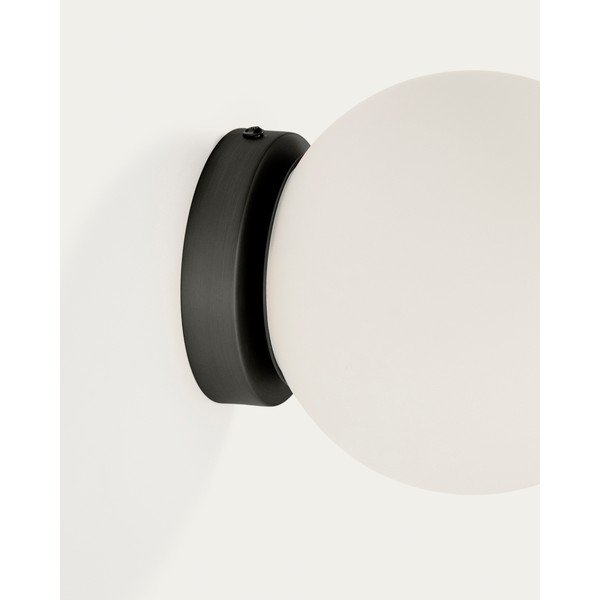Fehér-fekete fém fali lámpa ø 15 cm Brisia – Kave Home-image-3