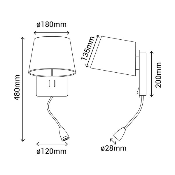 Fehér-bronzszínű fali lámpa – SULION-image-3