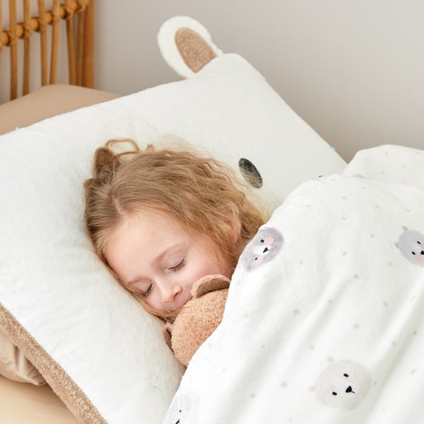 Barna-krémszínű egyszemélyes mikroplüss gyerek ágyneműhuzat 135x200 cm Cosy Bear – Catherine Lansfield-image-4