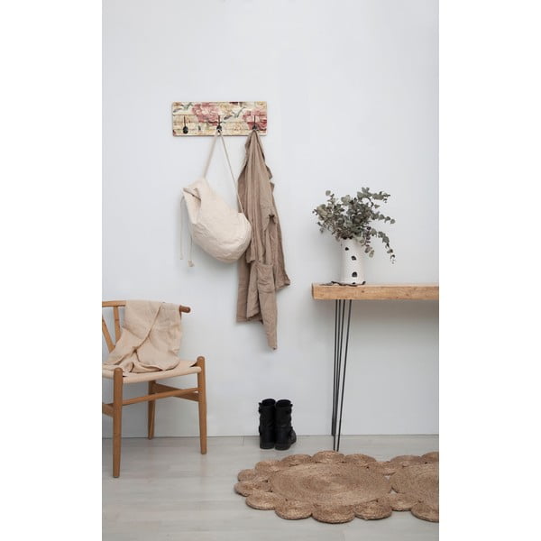 White Flowers borovi fenyő fali fogas, 50 x 20 cm - Tierra Bella-image-1