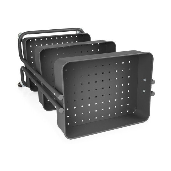 Fekete fém gurulós polcos állvány 43x35 cm Grena – Compactor-image-4