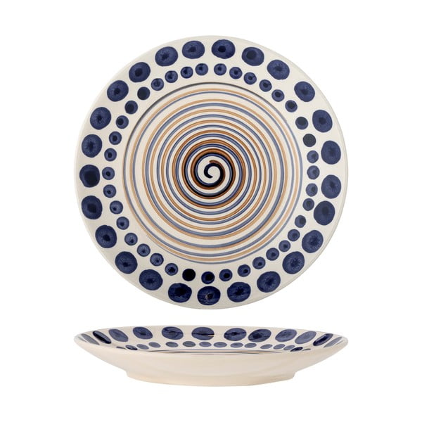 Fehér-sötétkék agyagkerámia tányér ø 27 cm Shama – Bloomingville-image-2