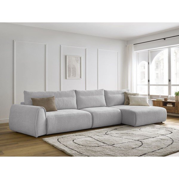 Világosszürke sarokkanapé Aden – Bobochic Paris-image-1