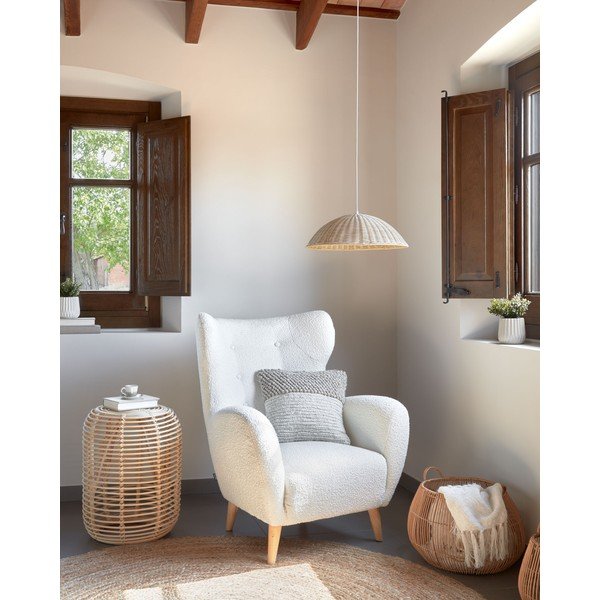 Fehér buklé fotel Patio – Kave Home-image-1