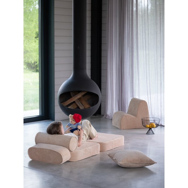 Világosbarna kordbársony gyerek fotel Flip – Wigiwama-image-4