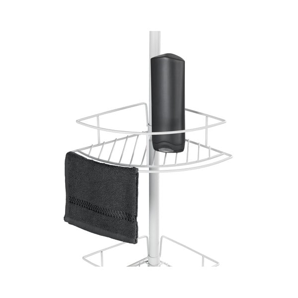 Fehér teleszkópos rozsdamentes acél fürdőszobai sarokpolc Dolcedo – Wenko-image-4