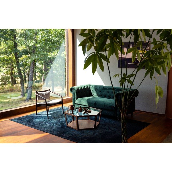 Sötét natúr színű dohányzóasztal üveg asztallappal 80x92,5 cm Sita – Dutchbone-image-4