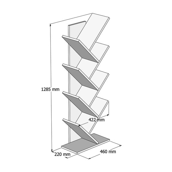 Fehér polcos állvány 46x128,5 cm Hitit – Kalune Design-image-3
