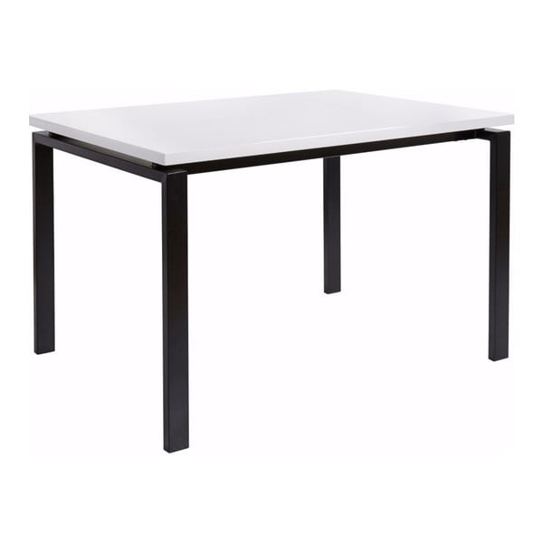 Sandra fekete étkezőasztal fényes fehér asztallappal, 90 x 120 cm - Støraa