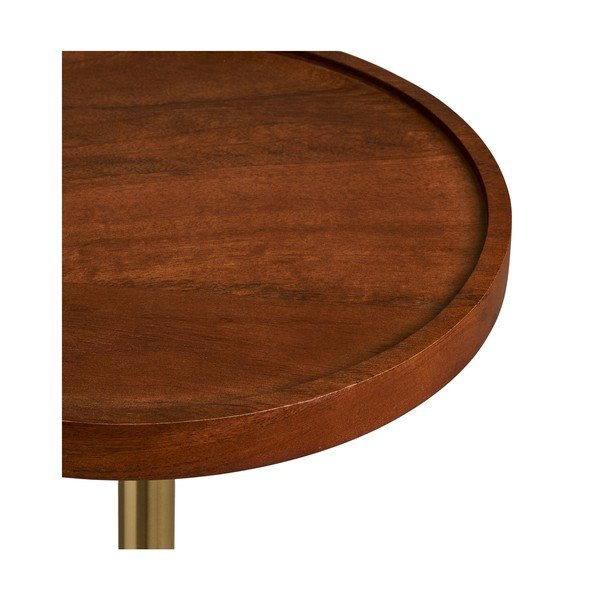 Kerek tárolóasztal mangófa asztallappal ø 30 cm Sirone – House Nordic-image-3