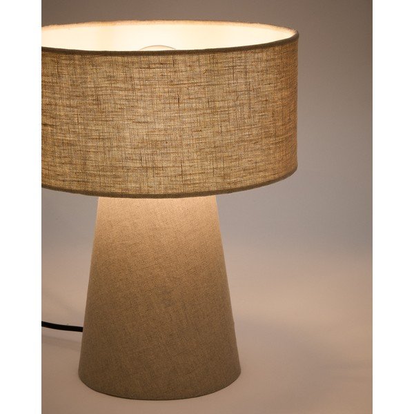 Szürkésbézs asztali lámpa textil búrával (magasság 35 cm) Algaida – Kave Home-image-2