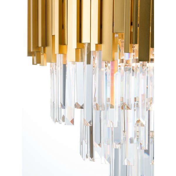 Aranyszínű fém függőlámpa kristály búrával ø 40 cm Grane – Nova Luce-image-3