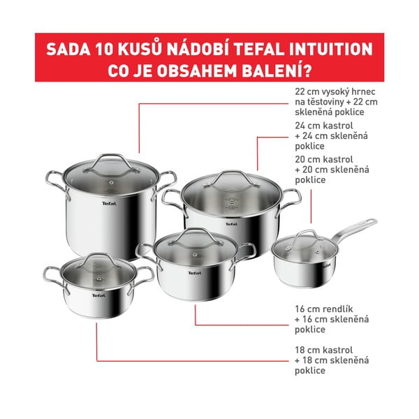 Rozsdamentes acél edény készlet 10 db-os Intuition – Tefal-image-2