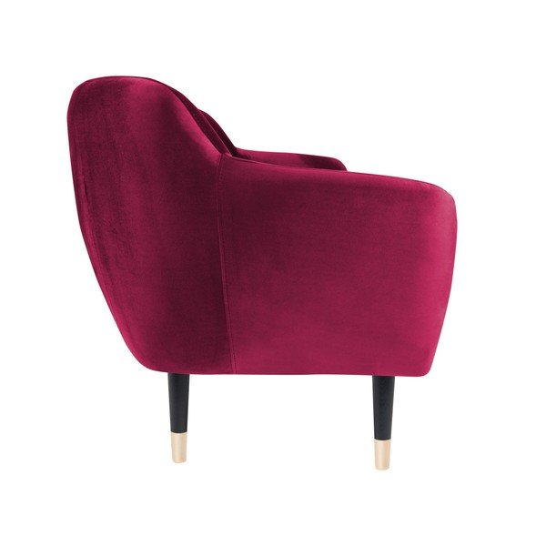 Benito rózsaszín háromszemélyes kanapé fekete lábakkal, 188 cm - Mazzini Sofas-image-3