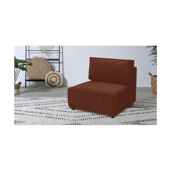 Téglavörös kordbársony kanapé modul (középső rész) Nihad modular – Bobochic Paris-image-1