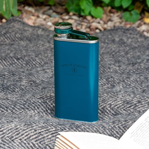 Kékeszöld rozsdamentes acél laposüveg 250 ml Spirit of Adventure – Rex London-image-1