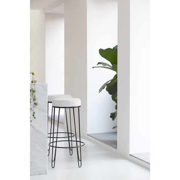 Fehér kárpitozott bárszék (ülésmagasság 73 cm) Alice – Light & Living-image-1