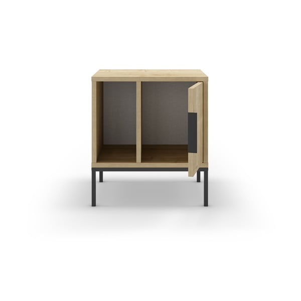 Natúr színű éjjeliszekrény tölgyfa dekorral Lani – Marckeric-image-3