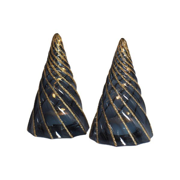 Fekete elemmel működő fénydekoráció készlet 2 db-os ø 6 cm Vilma Tree – Sirius