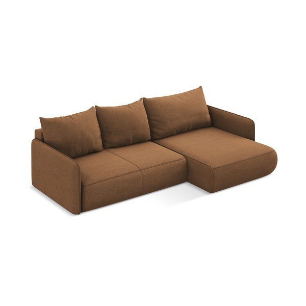 Narancssárga kinyitható-tárolóhelyes sarokkanapé (jobb oldali) Nanea – Makamii-image-4