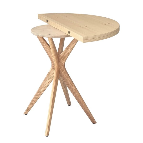 Kerek bővíthető étkezőasztal kőrisfa dekoros asztallappal 45x90 cm Jubi – Ragaba-image-2