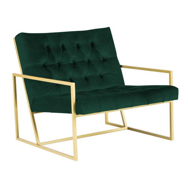 Bono zöld fotel aranyszínű konstrukcióval - Mazzini Sofas