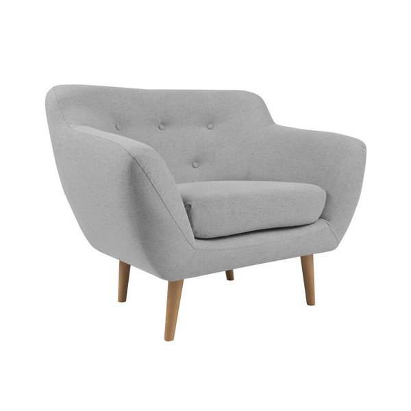 Sicile világosszürke fotel világos lábakkal - Mazzini Sofas-image-3