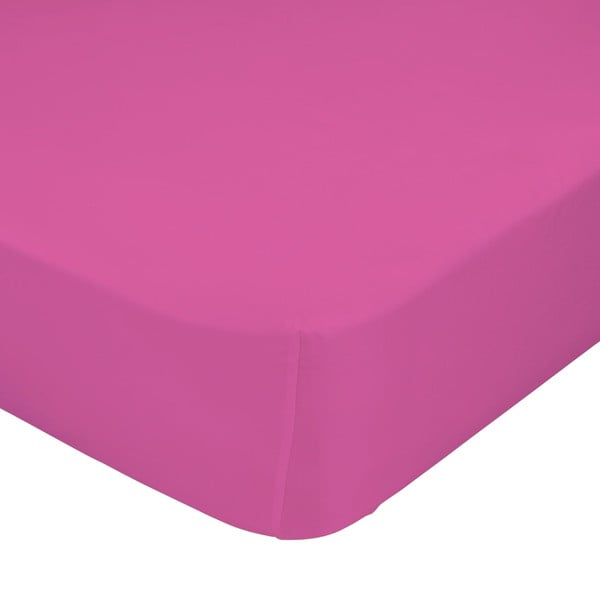 Basic sötét rózsaszín elasztikus lepedő 100% pamutból, 90 x 200 cm - Baleno