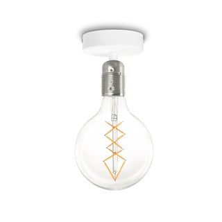 Uno fehér mennyezeti lámpa, ezüstszínű foglalattal - Bulb Attack