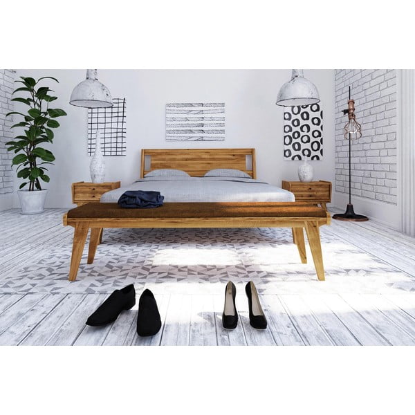 Tölgyfa pad narancssárga ülőrésszel Retro - The Beds-image-2