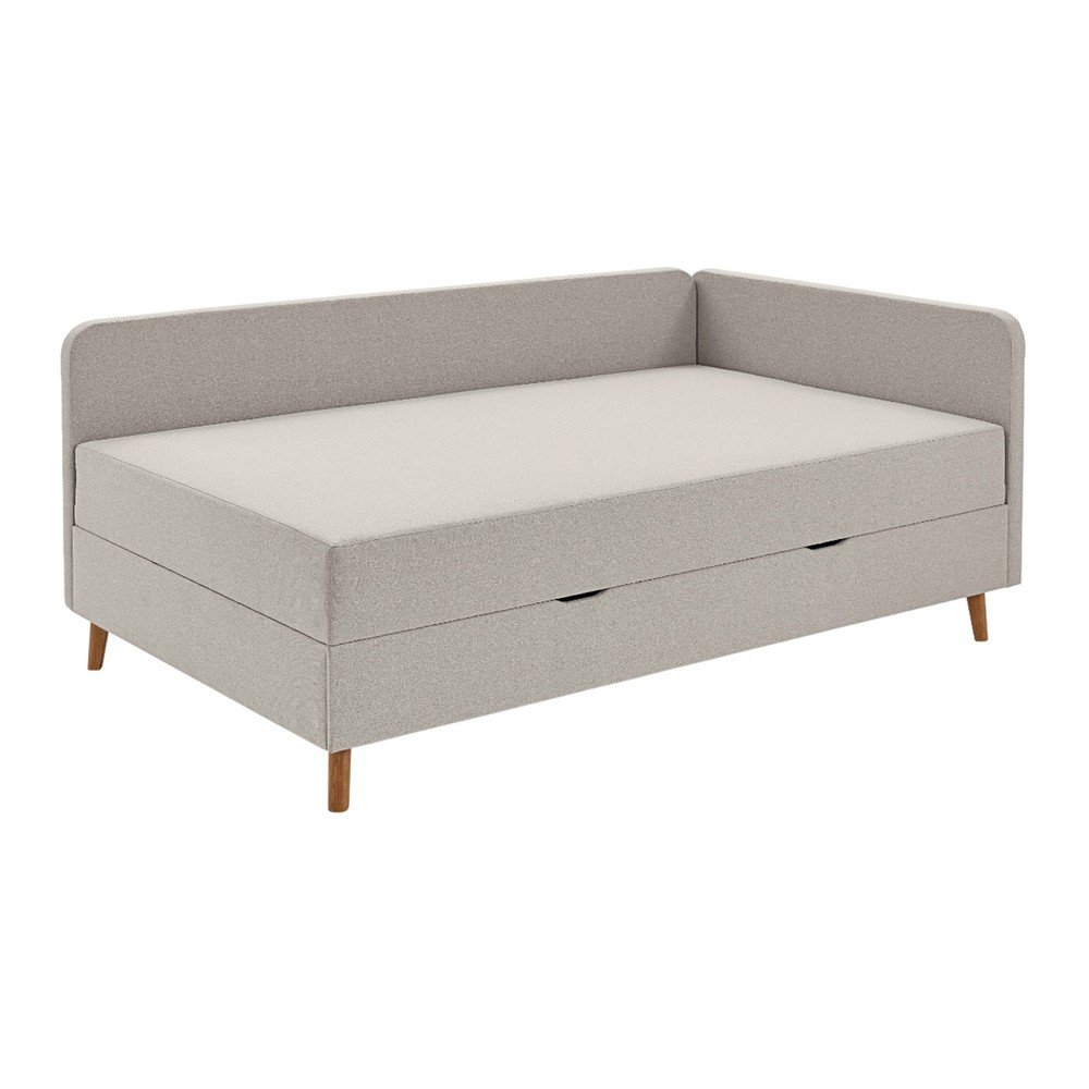 Bézs kárpitozott egyszemélyes ágy tárolóhellyel 90x200 cm Cabana ...