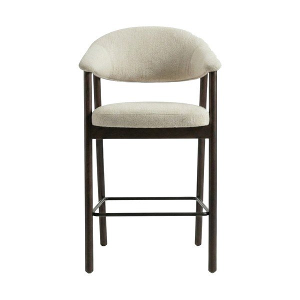 Barna-krémszínű kárpitozott karfás bárszék (ülésmagasság 67 cm) Elk – Unique Furniture-image-1