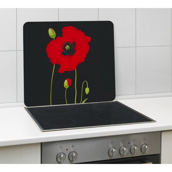 Edzett üveg falvédő tűzhelyhez 50x56 cm Poppy – Maximex-image-1