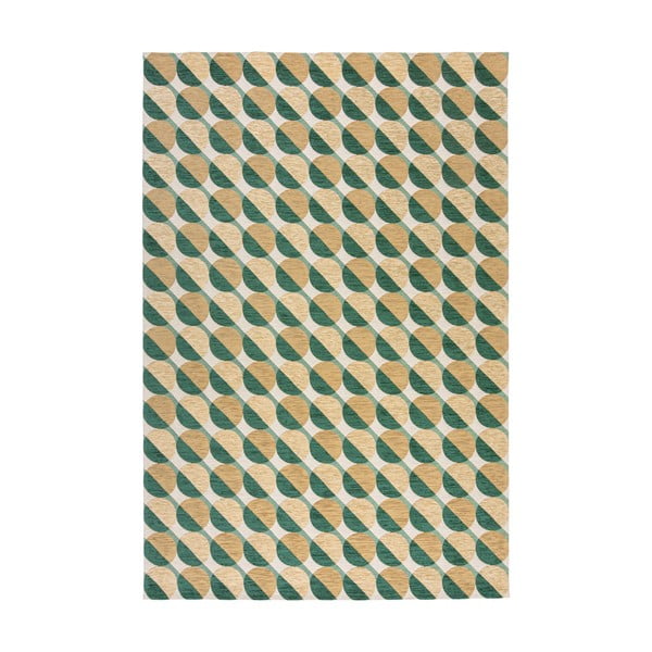 Sárga-zöld szőnyeg 120x170 cm Carlos Circle Geo – Flair Rugs