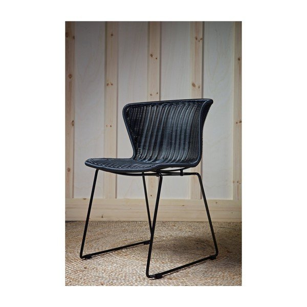 Fekete műrattan kerti szék szett 2 db-os Wings – WOOOD-image-4