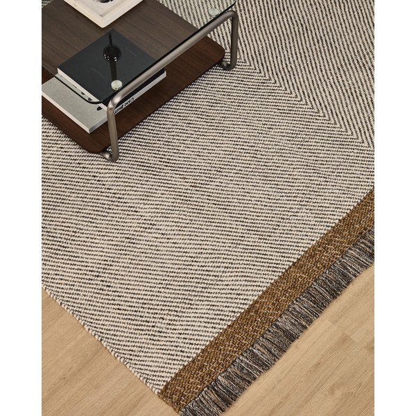 Krémszínű kézi szövésű gyapjú szőnyeg 160x230 cm Brina – Kave Home-image-2