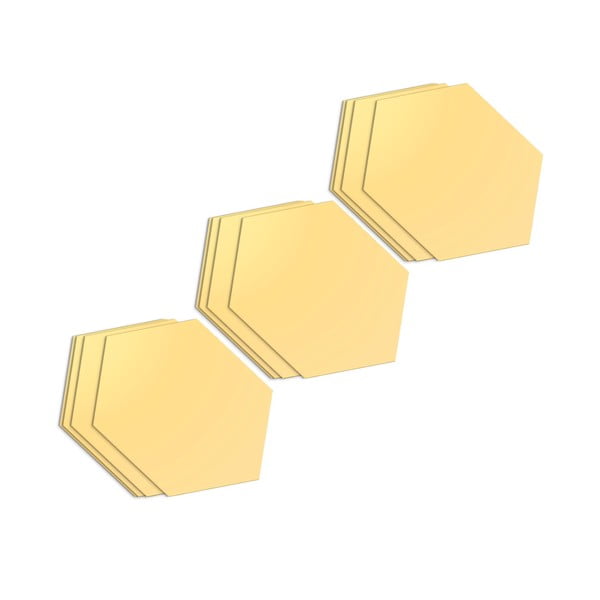Falmatrica szett 12 db-os 17x20 cm Hexagons Gold – Ambiance-image-2