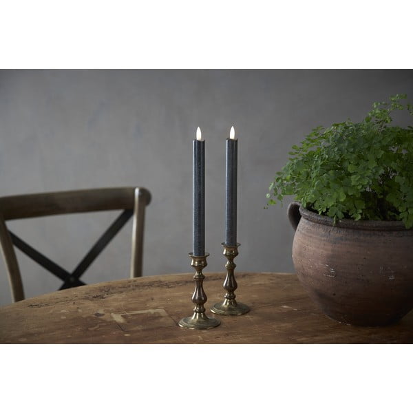 Flamme 2 db fekete LED viaszgyertya, magasság 25 cm - Star Trading-image-3