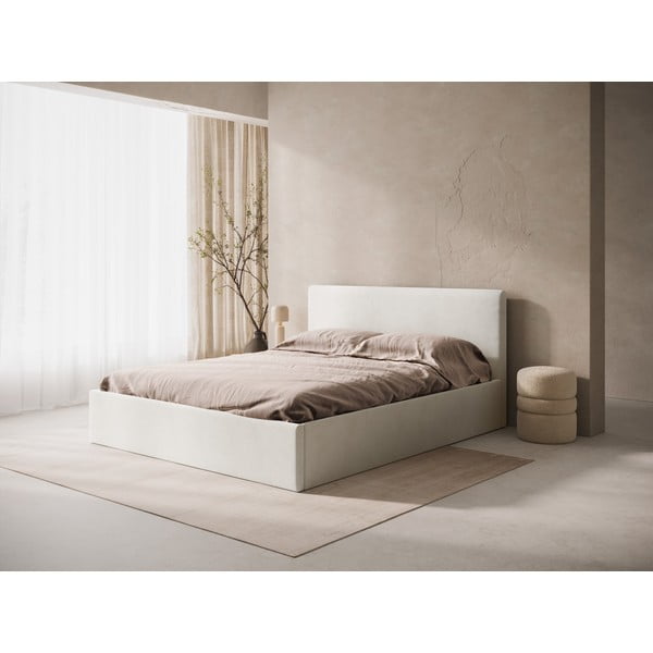 Krémszínű kárpitozott ágytámla 210,5x100 cm Remo – Micadoni -image-1