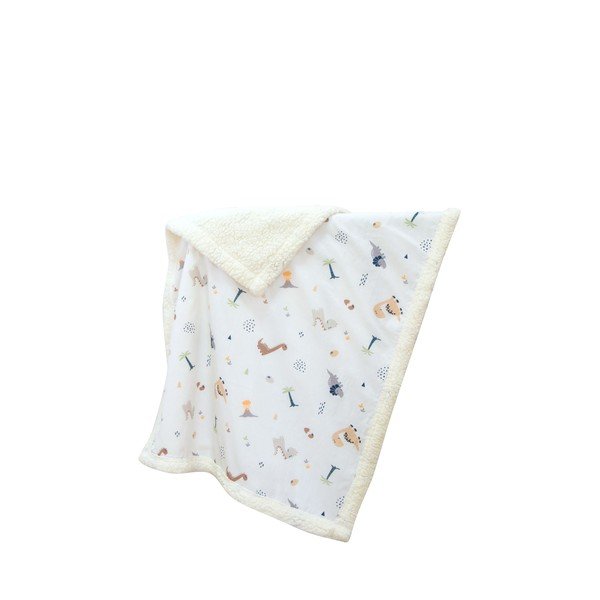 Fehér renforcé pamut gyerek takaró 75x100 cm Dinozor – Mijolnir