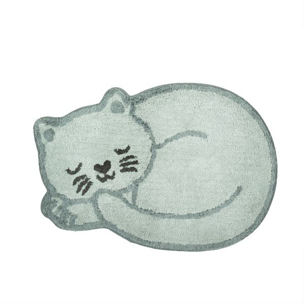 Világoskék pamut gyerek szőnyeg 43x60 cm Sleeping Cat – Sass & Belle