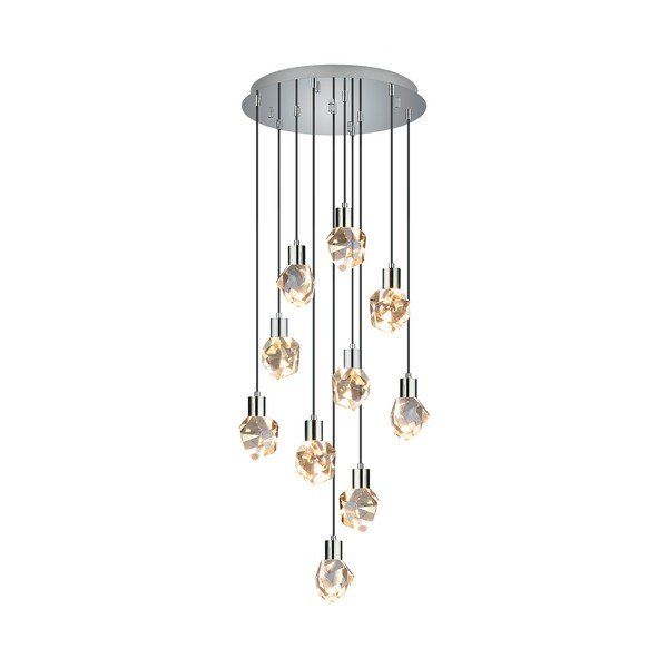 Ezüstszínű LED függőlámpa üveg búrával ø 51,5 cm Verano – Trio Select-image-2