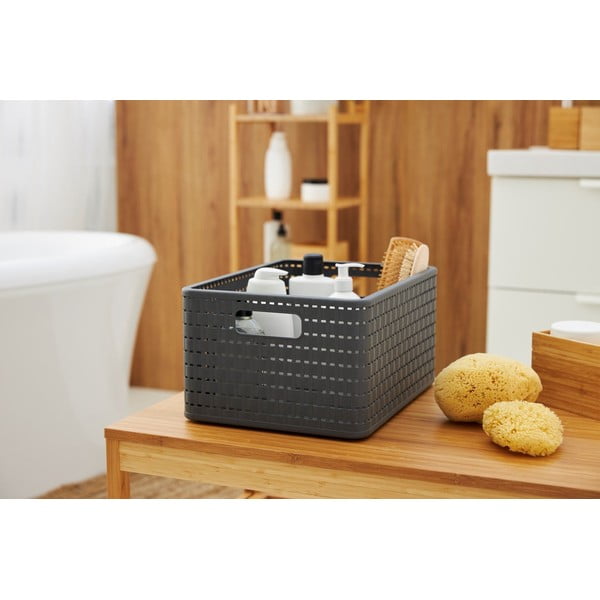 Sötétszürke tárolókosár újrahasznosított műanyagból Country - Rotho-image-4