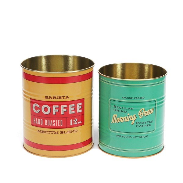Dekoratív ón tárolódoboz szett 2 db-os ø 11x13 cm Vintage Coffee – Rex London