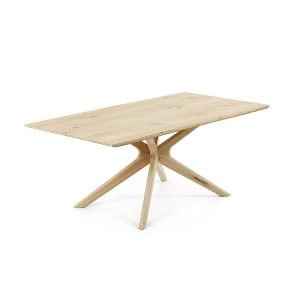 Étkezőasztal tölgyfa dekoros asztallappal 100x200 cm Armande – Kave Home-image-4