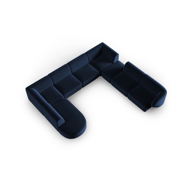 Kék bársony sarokkanapé (jobb oldali-U alakú) Paolo – Milo Casa-image-1