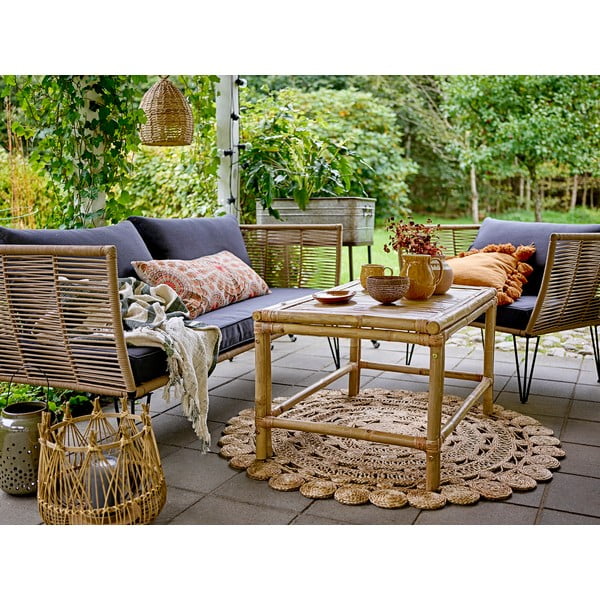 Fringe narancssárga pamut díszpárna - Bloomingville-image-1